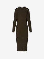 Womens Rib Long Sleeve Dress